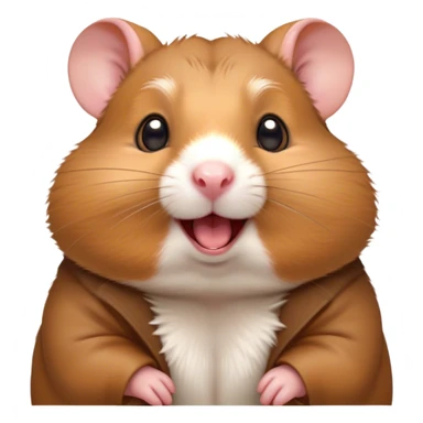Cinematic Comical Brown Hamster Portrait Emoji, Head tilted dramatically with an exaggeratedly amused expression, featuring a striking rich brown coat with a playful shine, wide, expressive dark eyes filled with humorous disbelief, Simplified yet hilariously expressive features, highly detailed, glowing with a slightly sassy glow, high shine, dramatic yet playful, stylized with an air of cheeky mischief, bright and endearing, soft glowing outline, capturing the essence of a spirited and over-the-top hamster, so meme-worthy it feels like it could side-eye its way into internet fame instantly! sticker