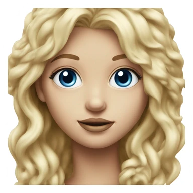 Hyper realistic blonde girl blue eyes sticker