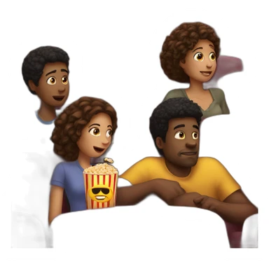 few friend watching a movie sticker