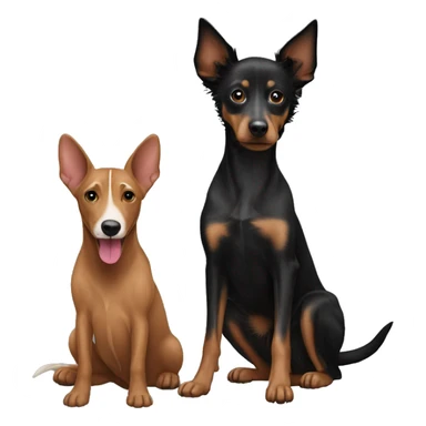 Black yorshire dog and  brown podenco dog sticker