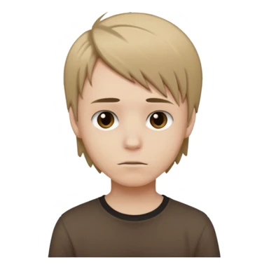 boy with dark blonde hair emo, shirt color brown sticker