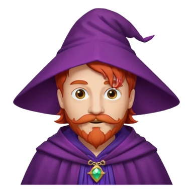 red haired wizard with mustache, purple cloack sticker