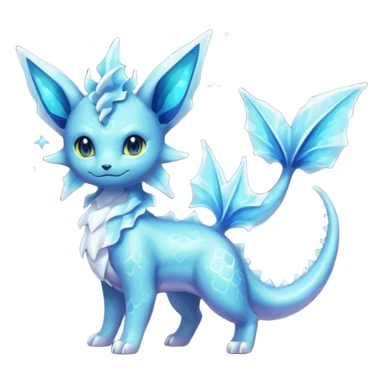 Shiny Nebulae Delcatty-Lumineon-Vaporeon-Amaura-Dragonair-Fakémon-hybrid-creature (full body)  sticker