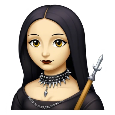Goth mona lisa with spike choker sticker
