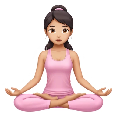 asian yoga girl light pink clothes  sticker