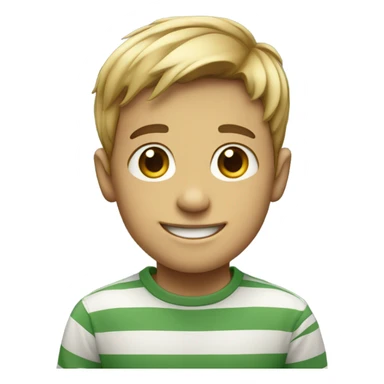 smiling boy in striped shirt sticker