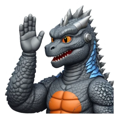 godzilla saluting sticker