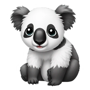 koala with black and white fur like a panda sticker