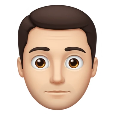 White guy, no beard, dark brown hair and eyes sticker