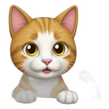 Cat sitting in the office sticker