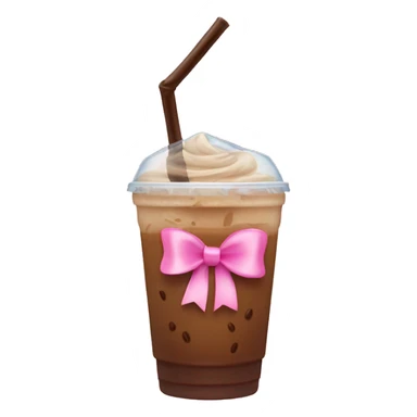 Iced coffee with pink bow sticker