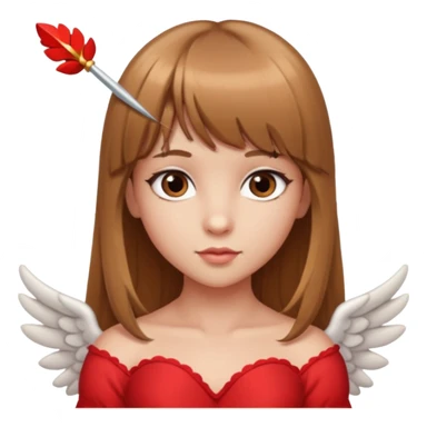 Hada sexy cupido pequeña  de cabello largo lacio castaño claro con flequillo y ojos cafés  sticker