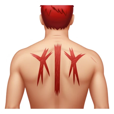 Scratched man back sticker