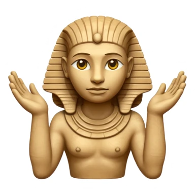 Emoji of sphinx with hands laying on front side sticker