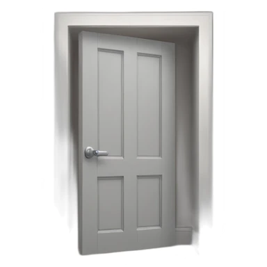 One gray wood open door perspective sticker