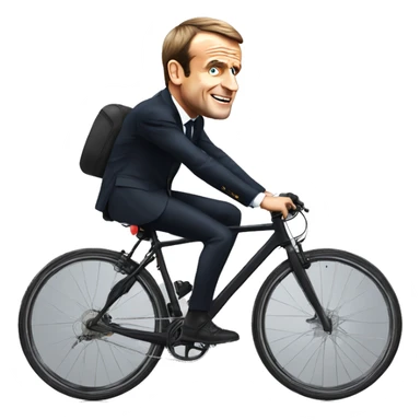 Emmanuel Macron sur un VTT  sticker