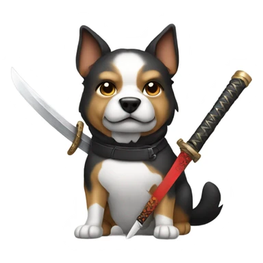 Dog with a katana  sticker