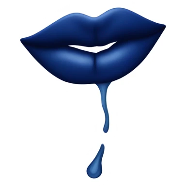 Navy blue kiss sticker