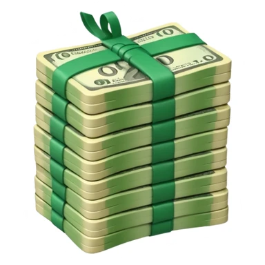 make a stack of candian dollars held togethher by rubber bands sticker