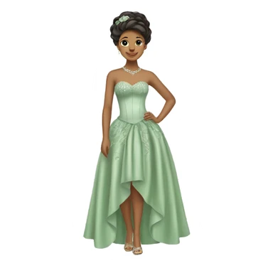 Quinceñera sage green dress sticker