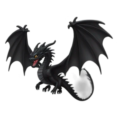 flying-black-dragon-spread-wings sticker