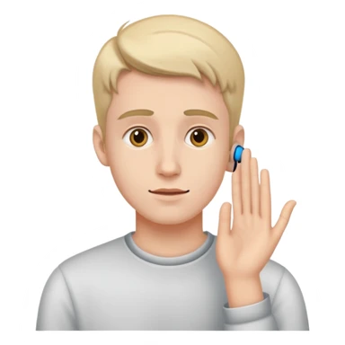 young man hearing impairment sticker