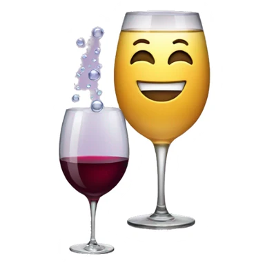HAPPY CLASSIC EMOJI WITH WINE BUBBLES INSPIRING sticker