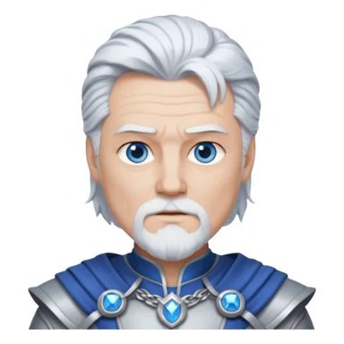 Odin with blue eyes, white hair, silver outfit sticker