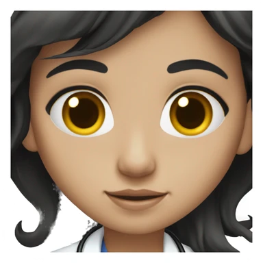 doctor, black hair, girl, white skin, brown eyes sticker