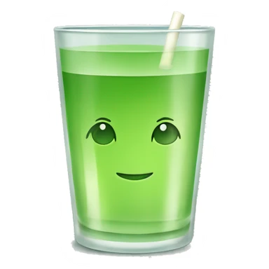 Green tea in a glass cup ios style sticker