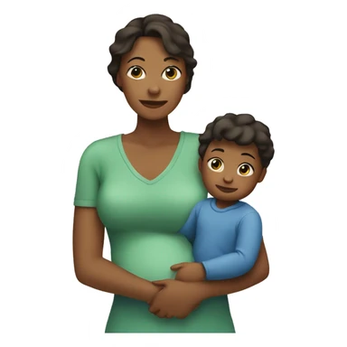 Mom with baby boy sticker