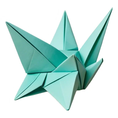 Cinematic Realistic depiction of an elegant origami creation, rendered with delicate paper textures and intricate folds, set on a minimalist background with soft, diffuse lighting that accentuates its artistic precision sticker