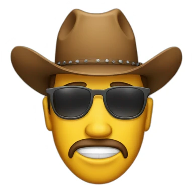 crying cowboy with sunglasses sticker