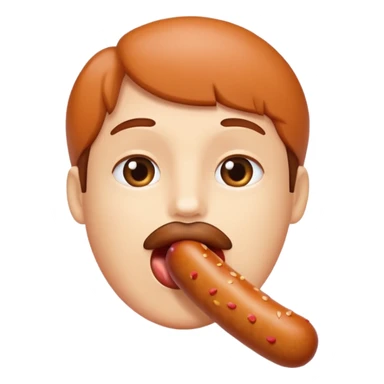 Mouth eating a sausage sticker