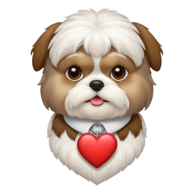 Shihtzu mit einem Herz sticker