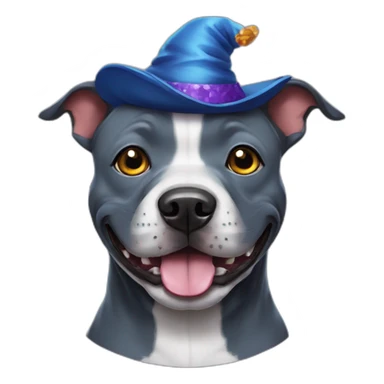 Happy blue Staffy dressed for Halloween sticker