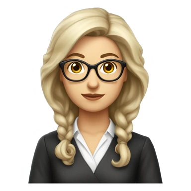 professora caucasiana, com cabelo castanho, até aos ombros e uns óculos tranparentes sticker