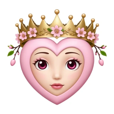 sakura heart with a cherry blossom crown sticker