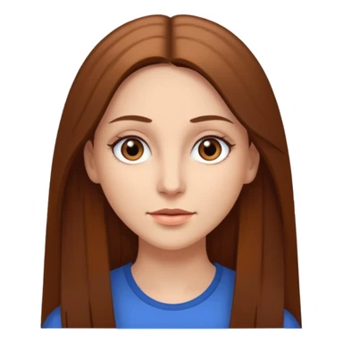 Uma mulher branca, olhos castanhos, cabelo castanho, longo e liso  sticker