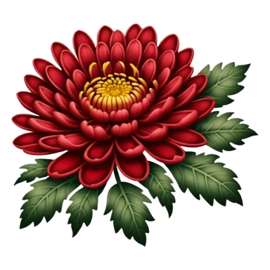 chrysanthemum flower red tattoo sticker