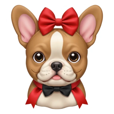 Move it closer No, I meant in black.Make an emoji of a French bulldog and add a bow. sticker