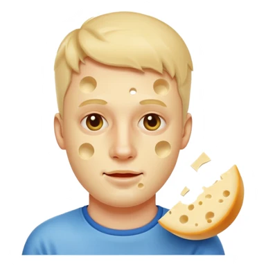 guy with swiss cheese on face  sticker