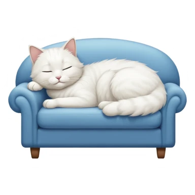 Sleeping white cat on a couch sticker