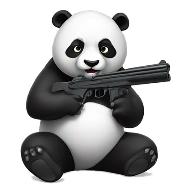 Panda with gun sticker