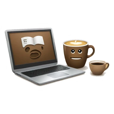 Laptop and coffee sticker