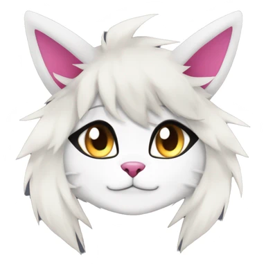 Anthro Dark Beautiful Colorful Shiny Edgy Cool Shy Grumpy FurSona Feline-Zangoose-Fakemon Emo Hair Vtuber Model sticker