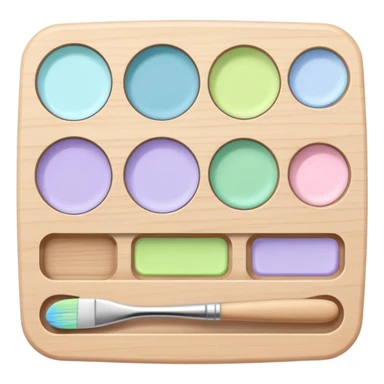 Color painting palette with light blue, light pink, light green and light purple  sticker