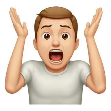 Hands on neck screaming guy sticker