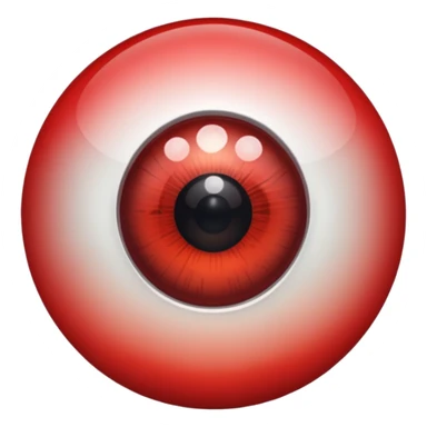 eye ball with red retina sticker