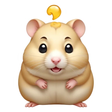 Cinematic Comical Cream Hamster Portrait Emoji, Head tilted dramatically with an exaggeratedly amused expression, featuring a striking cream coat with a luminous sheen, wide, expressive dark eyes filled with playful disbelief, Simplified yet hilariously expressive features, highly detailed, glowing with a slightly sassy glow, high shine, dramatic yet playful, stylized with an air of cheeky mischief, bright and endearing, soft glowing outline, capturing the essence of a spirited and over-the-top hamster, so meme-worthy it feels like it could side-eye its way into internet fame instantly! sticker